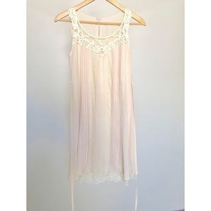 Beige Lace Dress with Tie Back, Small